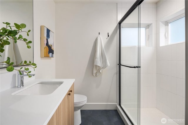 2616 E Roy St, Seattle, WA 98112 - full bathroom with a shower stall, vanity, and tile patterned floors