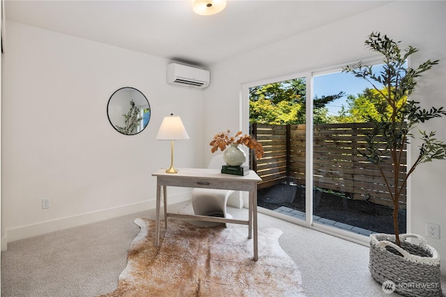 2618A E Roy St, Seattle, WA 98112 - home office with a wall mounted air conditioner and carpet