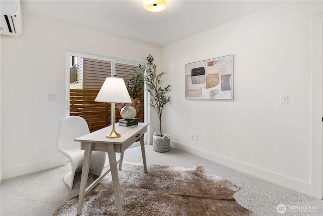 2618A E Roy St, Seattle, WA 98112 - carpeted office with a wall mounted AC and baseboards