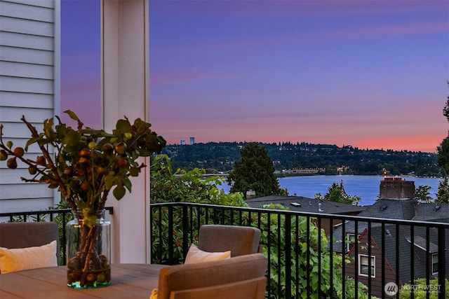 3865 46th Ave NE, Seattle, WA 98105 - balcony at dusk with a water view