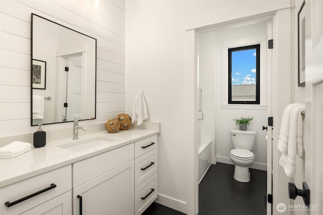 3865 46th Ave NE, Seattle, WA 98105 - bathroom featuring vanity, bathtub / shower combination, and wood walls