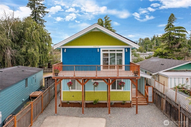 4824 Willow Dr, Blaine, WA 98230 - back of property featuring a fenced backyard and a wooden deck