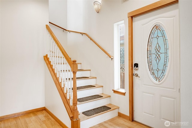 4824 Willow Dr, Blaine, WA 98230 - entrance foyer featuring light wood-style flooring and stairway