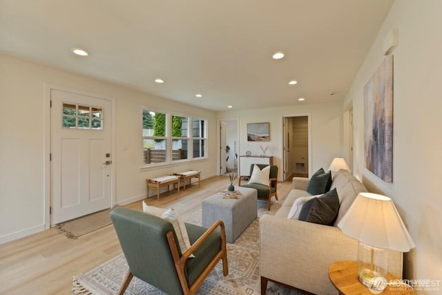 12302 5th Ave NE, Seattle, WA 98125 - living area featuring light wood-style flooring and recessed lighting