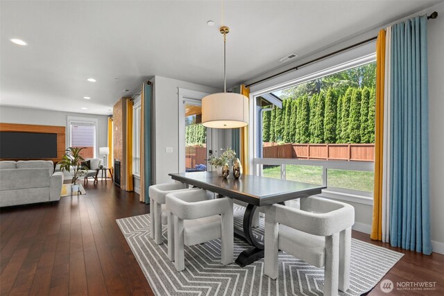 23422 26th Ave SE, Bothell, WA 98021 - dining area featuring dark wood-type flooring and recessed lighting