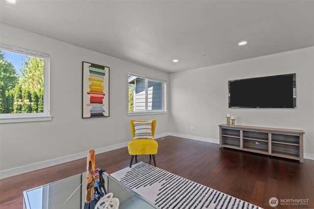 23422 26th Ave SE, Bothell, WA 98021 - living room featuring hardwood / wood-style floors and recessed lighting