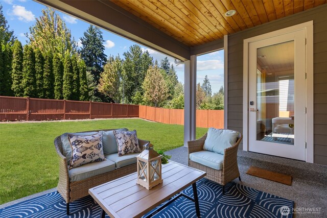 23422 26th Ave SE, Bothell, WA 98021 - fenced backyard with an outdoor living space and a patio area