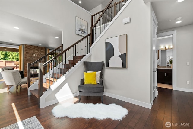 23422 26th Ave SE, Bothell, WA 98021 - stairway featuring hardwood / wood-style floors and recessed lighting