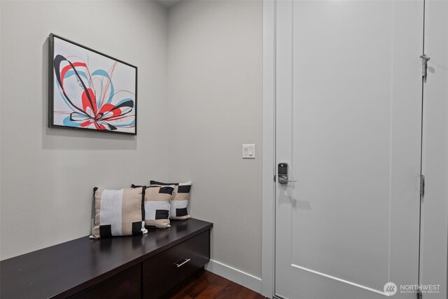 23422 26th Ave SE, Bothell, WA 98021 - doorway to outside with dark wood finished floors and baseboards