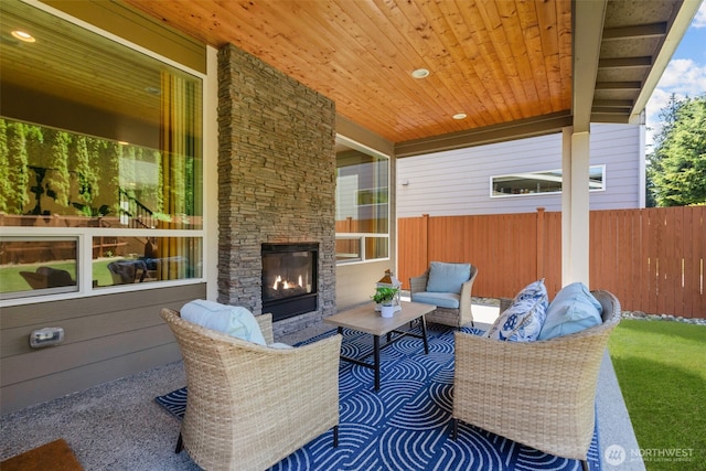 23422 26th Ave SE, Bothell, WA 98021 - view of patio / terrace featuring an outdoor living space with a fireplace