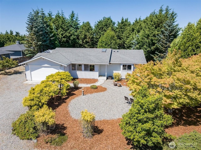 50 Steve Pl, Sequim, WA 98382 - single story home with an attached garage, roof with shingles, and gravel driveway
