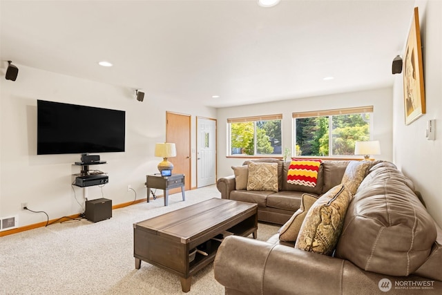 50 Steve Pl, Sequim, WA 98382 - living room with carpet flooring, plenty of natural light, and recessed lighting