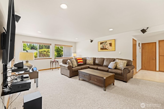 50 Steve Pl, Sequim, WA 98382 - living room featuring light carpet and recessed lighting