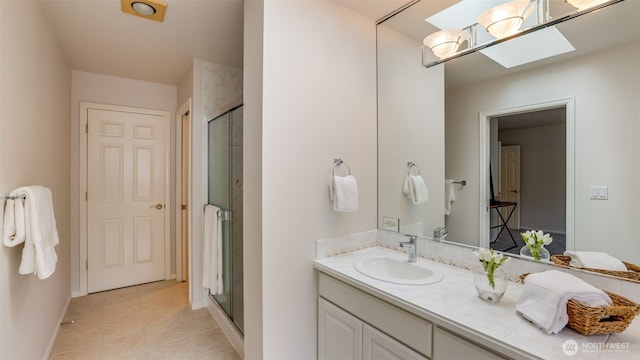 17303 SE 185th St, Renton, WA 98058 - bathroom featuring vanity, a shower stall, and tile patterned flooring