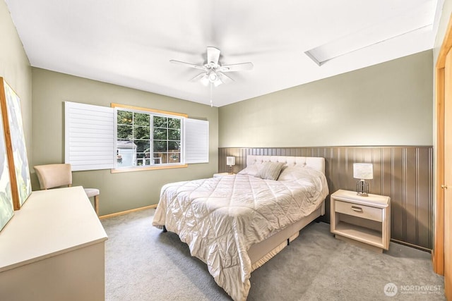 1307 Birchwood Dr, Everson, WA 98247 - carpeted bedroom featuring ceiling fan and a wainscoted wall