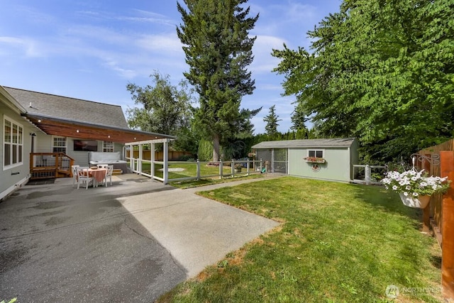1307 Birchwood Dr, Everson, WA 98247 - fenced backyard with a patio area and an outdoor structure
