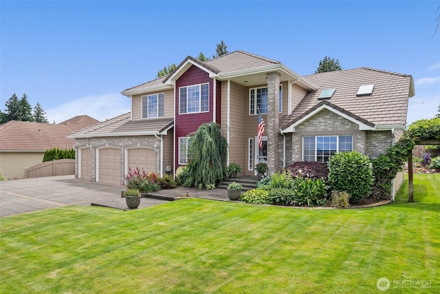 4618 51st Street Ct E, Tacoma, WA 98443 - traditional-style house featuring driveway, a garage, a tiled roof, and brick siding