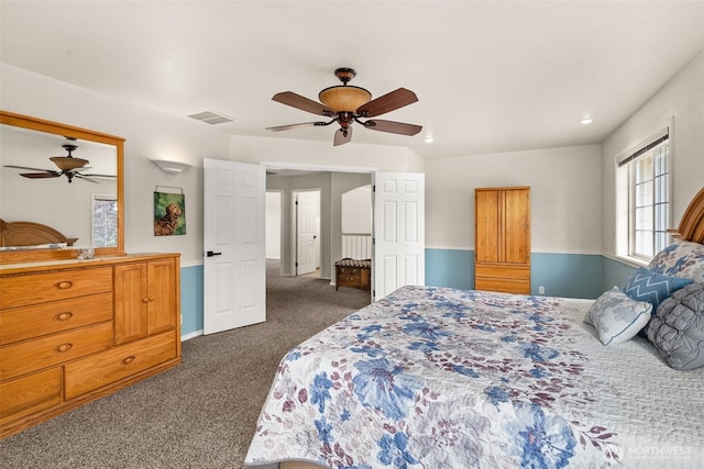 4618 51st Street Ct E, Tacoma, WA 98443 - bedroom with carpet flooring, a ceiling fan, and recessed lighting
