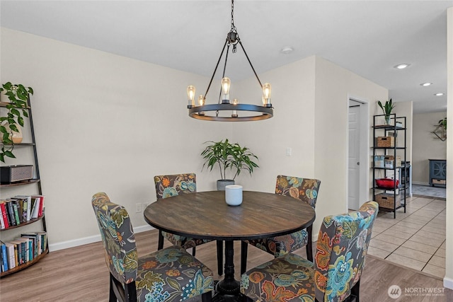 209 4th Ave N, Algona, WA 98001 - dining room with a chandelier, wood finished floors, and recessed lighting