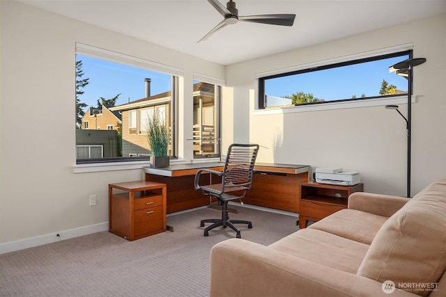 330 3rd Ave S Unit C, Kirkland, WA 98033 - office area featuring light carpet and a ceiling fan