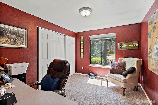 21410 SE 265th Pl, Maple Valley, WA 98038 - office area featuring carpet flooring and baseboards