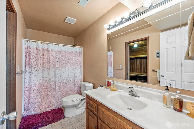 21410 SE 265th Pl, Maple Valley, WA 98038 - bathroom with tile patterned floors, vanity, and curtained shower