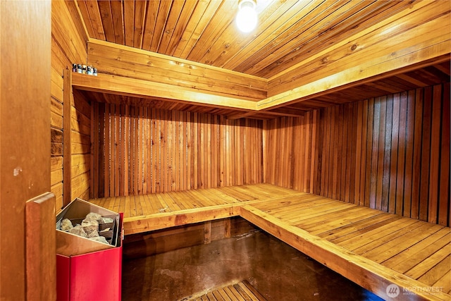 21410 SE 265th Pl, Maple Valley, WA 98038 - relaxing sauna / steam room featuring wooden walls and wooden ceiling