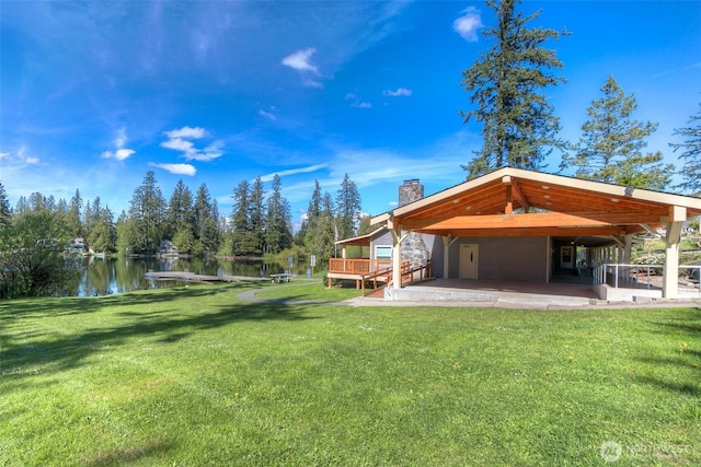 21410 SE 265th Pl, Maple Valley, WA 98038 - view of green lawn with a water view and a gazebo