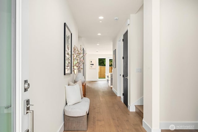 3968 162nd Pl SE, Bellevue, WA 98006 - hallway with recessed lighting and light wood-style flooring