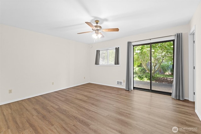 2512 Columbus Ave, Port Angeles, WA 98362 - spare room with wood finished floors and ceiling fan