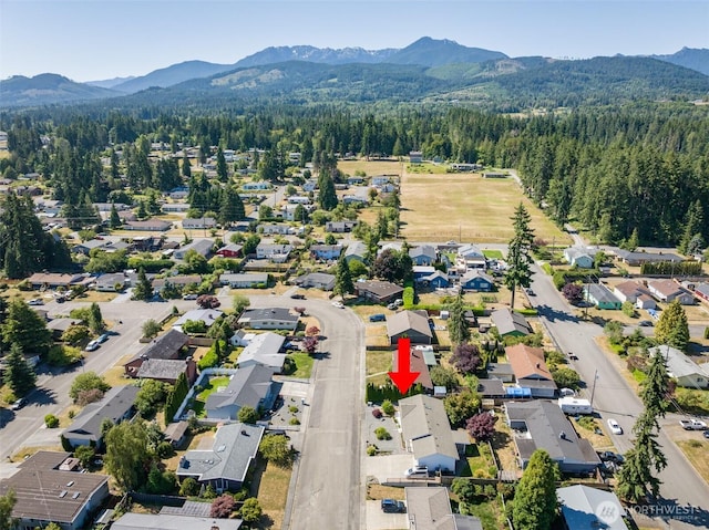 2512 Columbus Ave, Port Angeles, WA 98362 - aerial view of property's location with a mountainous background and nearby suburban area