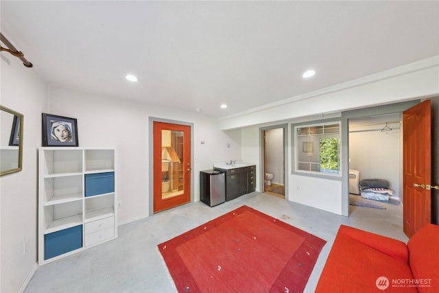 14068 Crater Lake Rd, Anacortes, WA 98221 - unfurnished living room with recessed lighting