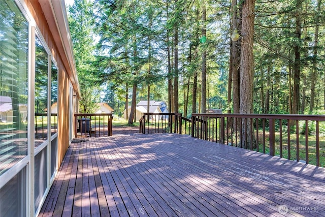 8310 207th St E, Spanaway, WA 98387 - deck featuring a storage shed