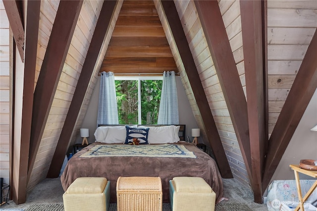 22305 Autumnwood Ct SE, Yelm, WA 98597 - carpeted bedroom with wood ceiling
