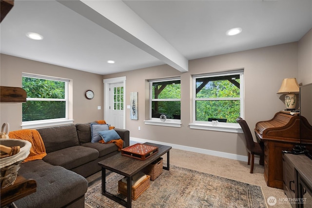 22305 Autumnwood Ct SE, Yelm, WA 98597 - living area featuring recessed lighting and light carpet