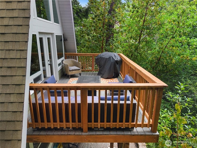 22305 Autumnwood Ct SE, Yelm, WA 98597 - wooden deck featuring grilling area
