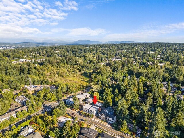 9909 123rd Ln NE, Kirkland, WA 98033 - view of property location featuring a heavily wooded area and mountains