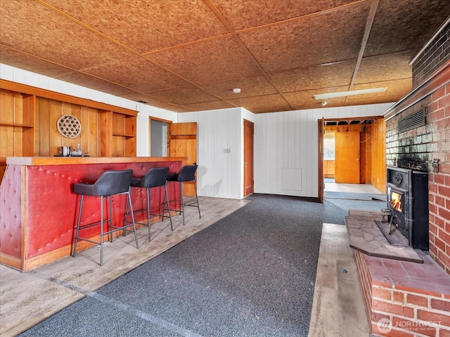 5041 Guide Meridian, Bellingham, WA 98226 - indoor dry bar with a wood stove