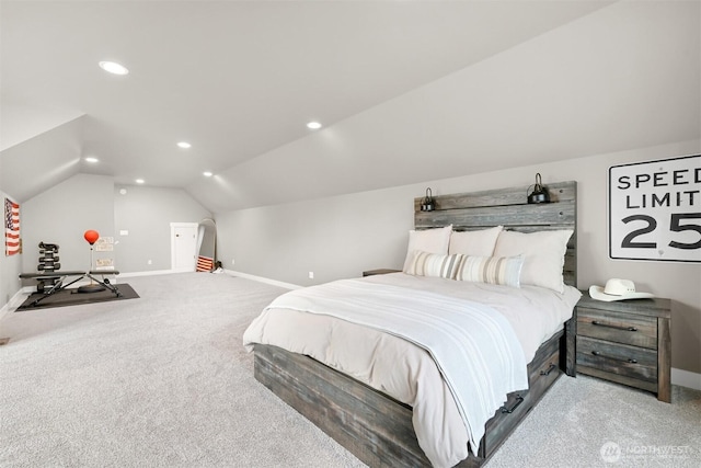 1312 Bradley Meadows Ct, Lynden, WA 98263 - carpeted bedroom featuring lofted ceiling and recessed lighting