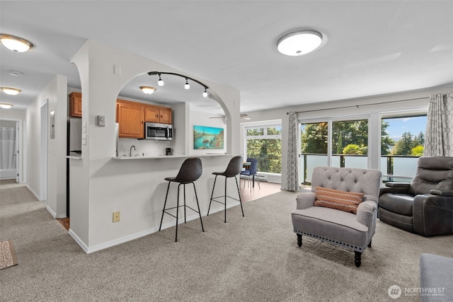 15152 65th Ave S Unit 818, Tukwila, WA 98188 - living room featuring light colored carpet and baseboards