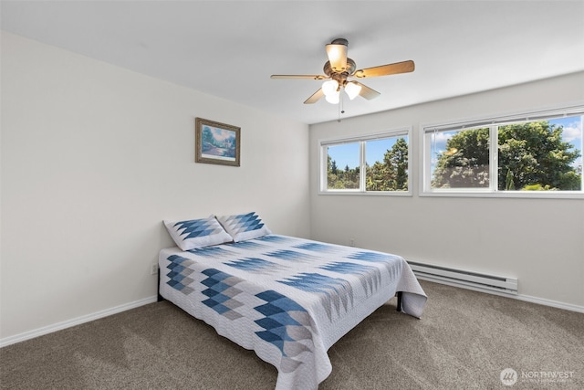 15152 65th Ave S Unit 818, Tukwila, WA 98188 - carpeted bedroom with baseboard heating and ceiling fan