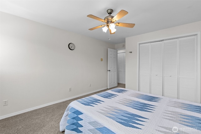 15152 65th Ave S Unit 818, Tukwila, WA 98188 - carpeted bedroom featuring a closet and ceiling fan
