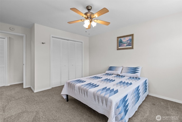 15152 65th Ave S Unit 818, Tukwila, WA 98188 - bedroom featuring carpet floors, a closet, and a ceiling fan
