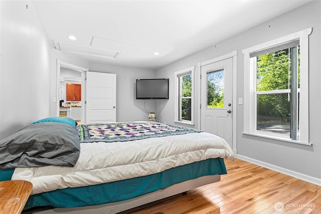 3915 Gilmore Rd, Everson, WA 98247 - bedroom featuring attic access, wood finished floors, and recessed lighting