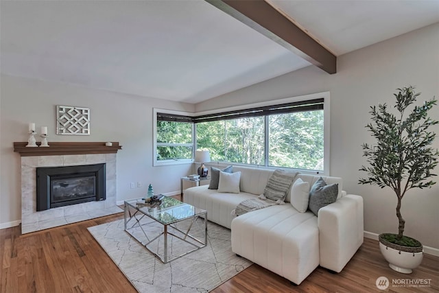 14627 SE Newport Way, Bellevue, WA 98006 - living area featuring wood finished floors and a fireplace