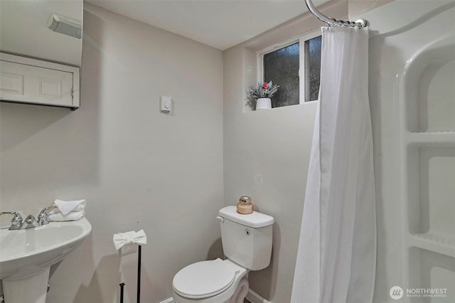 14627 SE Newport Way, Bellevue, WA 98006 - bathroom with curtained shower and toilet