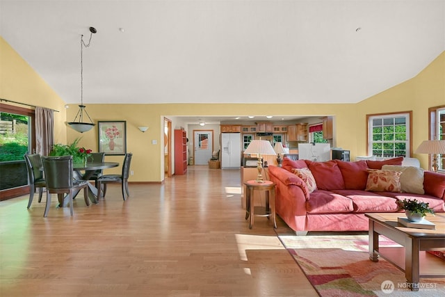 4054 Cabrant Rd, Everson, WA 98247 - living area featuring high vaulted ceiling and light wood-style floors