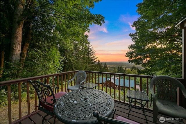 4054 Cabrant Rd, Everson, WA 98247 - view of balcony at dusk