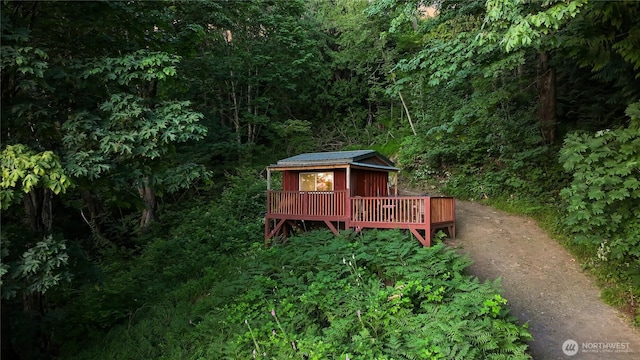 4054 Cabrant Rd, Everson, WA 98247 - view of yard with a wooden deck and a view of trees