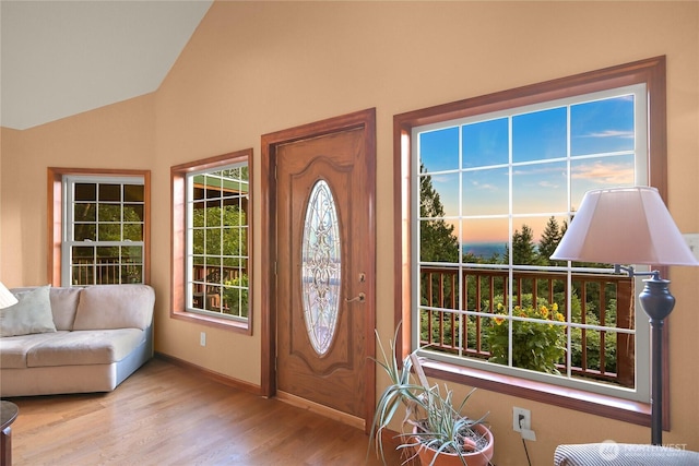 4054 Cabrant Rd, Everson, WA 98247 - foyer entrance featuring lofted ceiling and wood finished floors